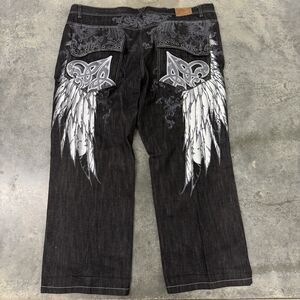 Russo Jeans size 52 Embroidered Wings Grunge Skate Y2k Grail Beyond Baggy Pants